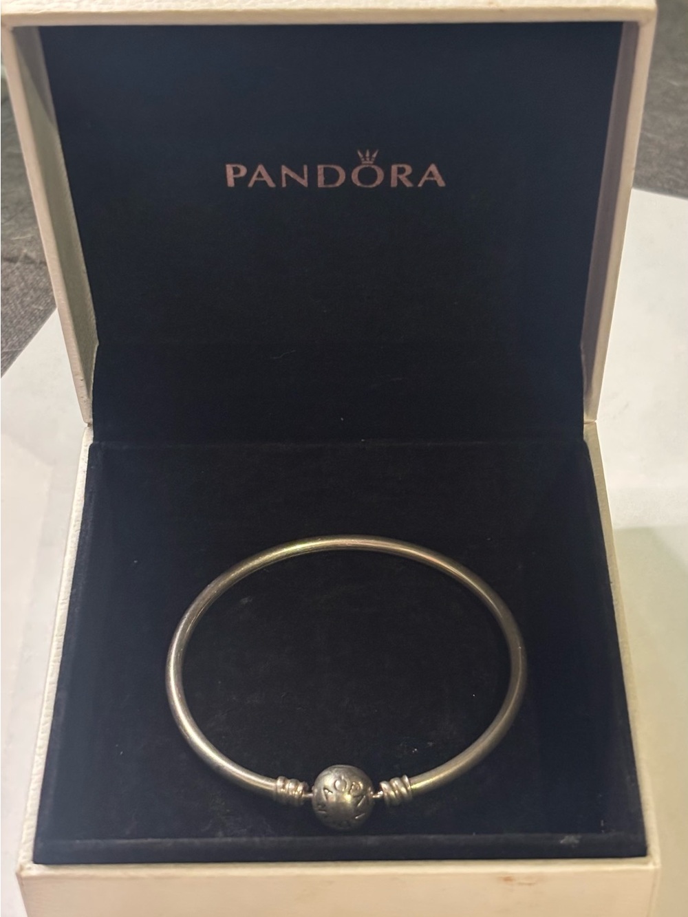 Pandora Moments Sterling Silver Classic Bangle Bracelet 17cm 6.7" 590713